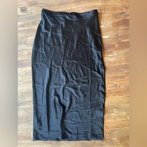Urban Outfitters Black Satin Midi Skirt